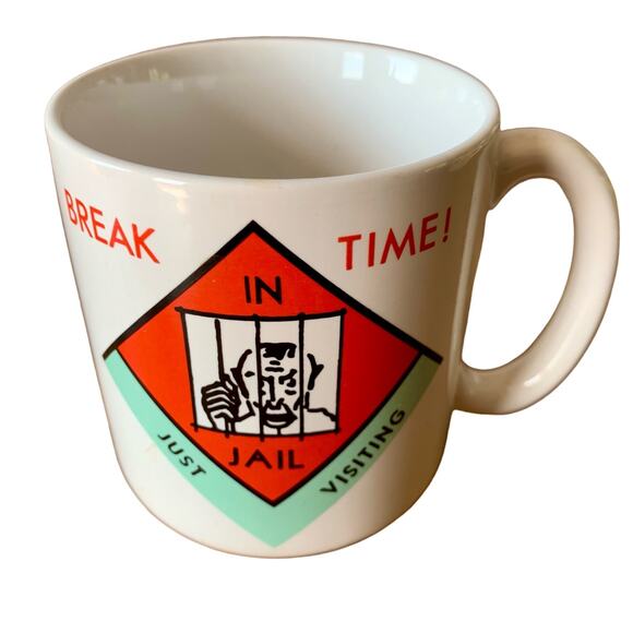 Monopoly Game Go To Jail Coffee Mug Cup American Greetings Stoneware BREAK TIME - Picture 1 of 9